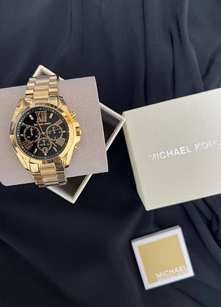 Жіночий годинник michael kors bradshaw chronograph (оригінал) з кварцовим чорним циферблатом mk69591 фото