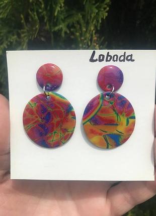 Серьги -гвоздочки из полимерной глины ручной работы