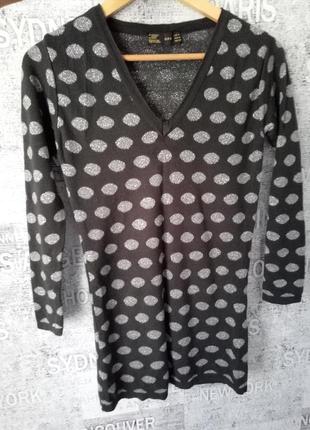 Zara светр з люрексом у великий горох розмір м