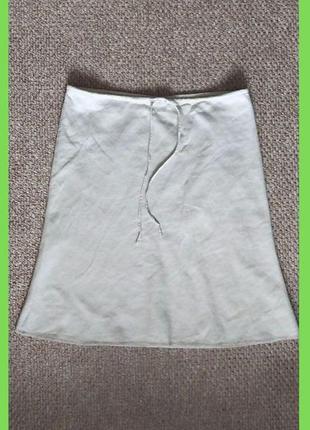 Легкая миди юбка лен р.м, l, крой по косой, уменьшает бедра3 фото