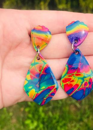 Серьги-гвоздочки из полимерной глины