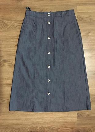 Стильная джинсовая юбка трапеция peter hahn