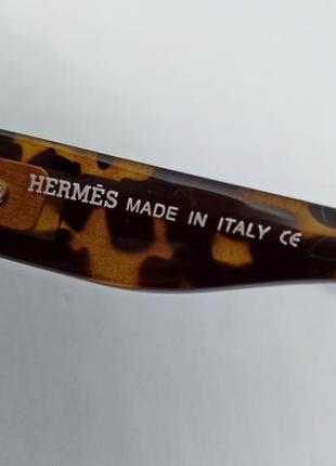 Очки в стиле hermes узкие женские солнцезащитные коричнево фиолетовый градиент с золотым логотипом5 фото