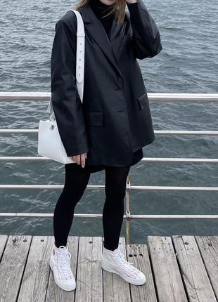 Zara пиджак из эко кожи2 фото