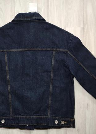 Темно-синя джинсова куртка піджак4 фото