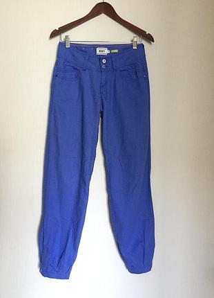 Стильні штани карго на манжетах дивовижного кольору лаванди льон/коттон