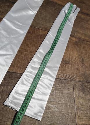 Перчатки белые атласные длинные женские