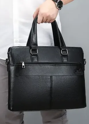 Чоловіча сумка для ноутбука екошкіра, чоловічий портфель під ноутбук планшет, макбук сумка-папка1 фото