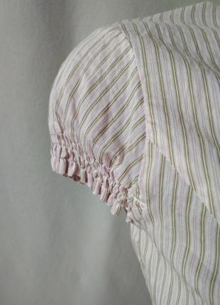 Женская блуза коттон шелк в полоску/блузка рубашка шелк хлопок8 фото