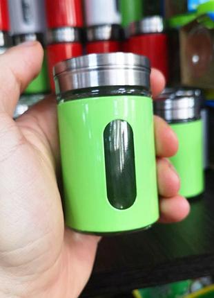 Солонка, перечница, емкость для специй, нержавеющая сталь + стекло. цветные солонки...