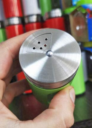 Солонка, перечница, емкость для специй, нержавеющая сталь + стекло. цветные солонки...