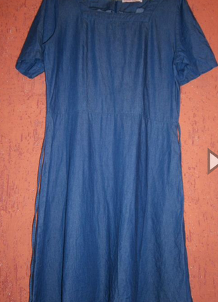 Джинсовое платье,лёгкое ,летнее с коротким рукавом3 фото