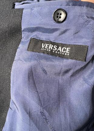 Мужское пальто темно синего цвета versace версаче7 фото