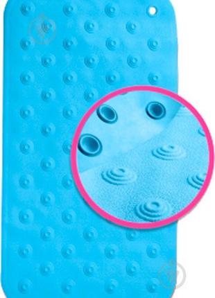 Антисковзающий коврик для ванны для малыша голубой синий3 фото