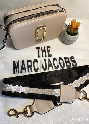 Жіноча сумка с стилі mark jacobs в стилі марк якобс джейкобс бежева сумка через плече з екошкіри