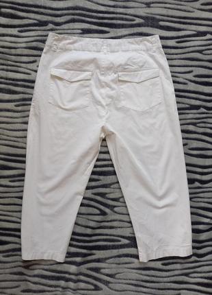 Летние легкие белые штаны капри бриджи с высокой талией m&s, 12 размер.4 фото