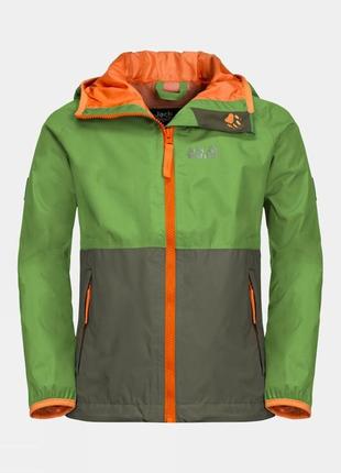 Детская куртка ветровка jack wolfskin rainy days green jade1 фото