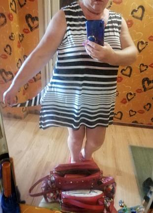 Роскошная удлиненная туника-майка полосатик ts