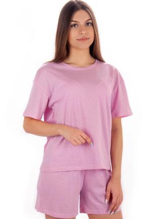 Піжама оверсайз літня легка жіноча, комплект з тваринним принтом