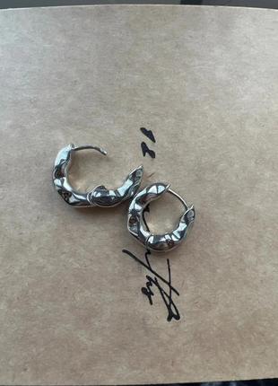 Расплавленные серебряные серьги серьги - кольца