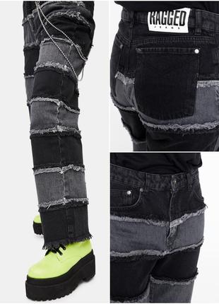 Джинсы baggy🔥the priest ragged багги в полоску с потрёпаными деталями deadstock dad jeans new rock3 фото