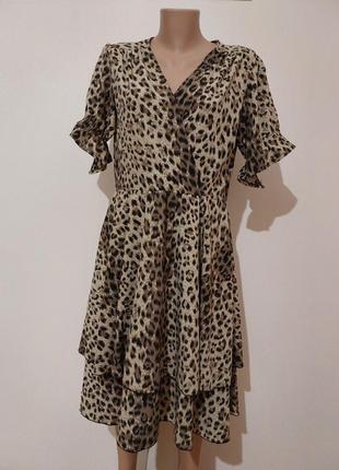Сукня в леопардовий принт 46-48 розміру