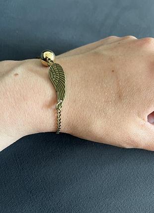 Браслет гарри поттер снитч бронза и серебро, аксессуар