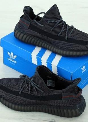 Мужские стильные летние кроссовки adidas yeezy boost 350 black.3 фото