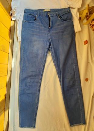 Голубые скинни джинсы1 фото