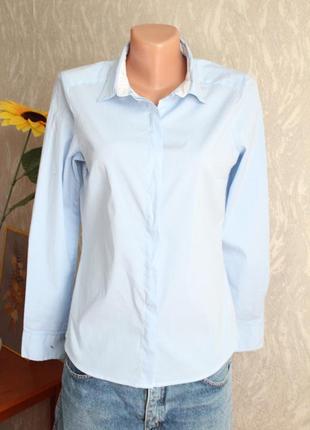 Рубашка в голубую полоску 38 размер м  h&m