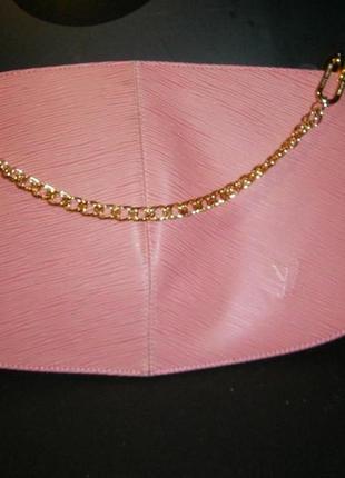 Pink epi demi - lune pochette bag
