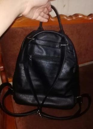 Чёрный рюкзак экокожа5 фото