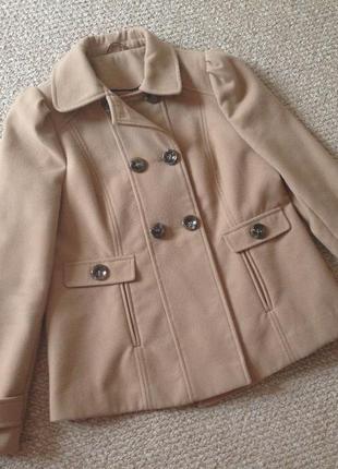 Пальто жіноче трапеція бежеве