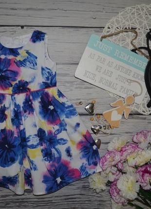 1 - 2 года 92 см очень нарядное романтичное платье сарафан цветы с открытой спинкой