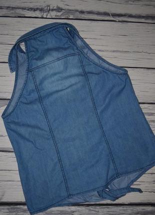 М/38 фирменная женская джинсовая летняя блуза рубашка безрукавка7 фото