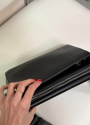 Черная, удобная сумочка+длинный регулируемый текстильный ремешок.7 фото