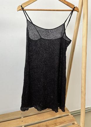 Сетевая черная ночнушка женская пижама пеньюар