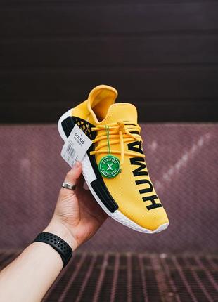 Мужские летние кроссовки adidas nmd human race yellow white.