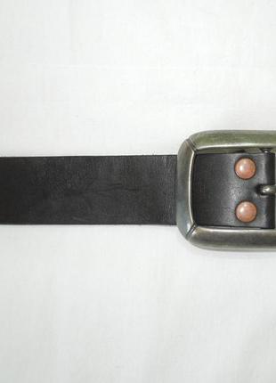 Ремень мужской кожаный с металлическими вставками 95 см6 фото