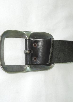 Ремень мужской кожаный с металлическими вставками 95 см8 фото