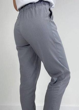 Укороченные брюки с карманами "street", лен, 42-528 фото