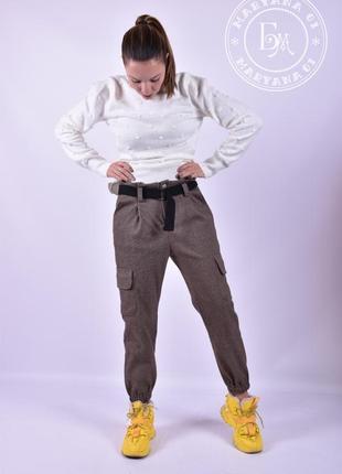 Теплі штани джоггери / карго розмір м10 фото