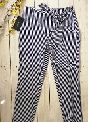 Стильные брюки из натуральной ткани zara, размер  s (по бирке 165/66а).3 фото