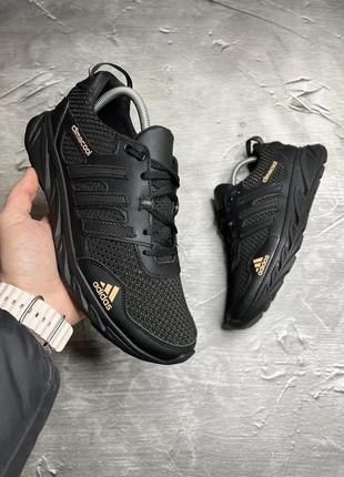 Кросівки літні чоловічі adidas climacool black шкіра-сітка