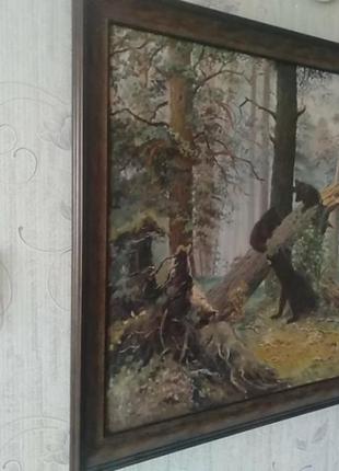 Картина с медведями 1940х годов,холст2 фото