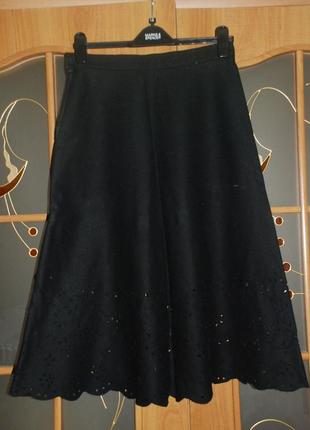 Красивая эксклюзивная фетровая юбка с ажурным низом. ручная работа.