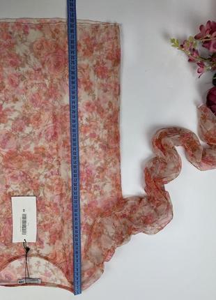 Прозрачная блуза сеточка zara размер м оранжевая сеточка принт цветы5 фото