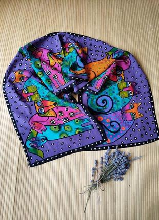 Шарф картина натуральний шовк лаурел берч