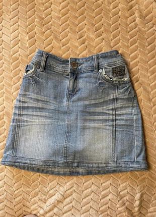 Мини-юбка джинсовая3 фото