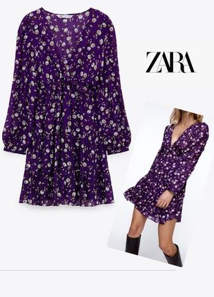 Платье шифон в цветы zara